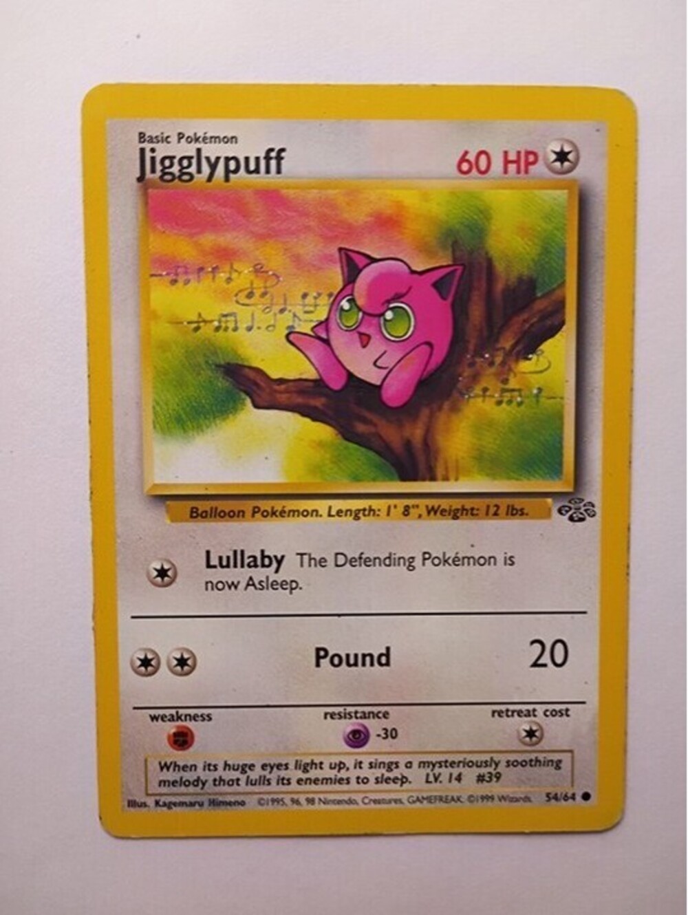 Pokemon TCG Jigglypuff non Holo 54/64 1995